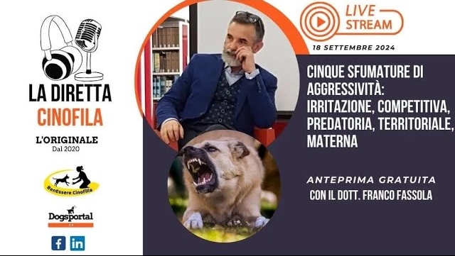 Presentazione webinar: “Cinque sfumature di aggressività” con Dott. Franco Fassola